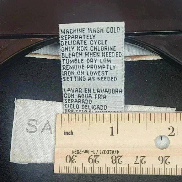 Sag Harbor Vintage Black/Cream Floral Embroidered Blazer Size 14 - Picture 5 of 8